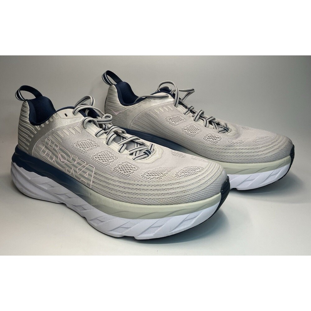 Hoka One One Bondi 6 Wide Womens Sz 10.5 D Lunar Rock Running Shoes 1019272 LRNC